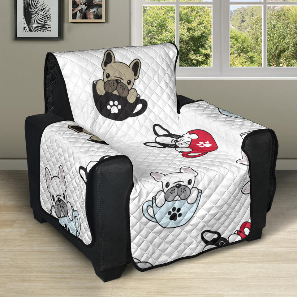 French bulldog cup paw pattern Recliner Cover Protector