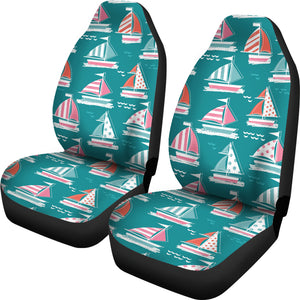 Cute Sailboat Pattern  Universal Fit Car Seat Covers