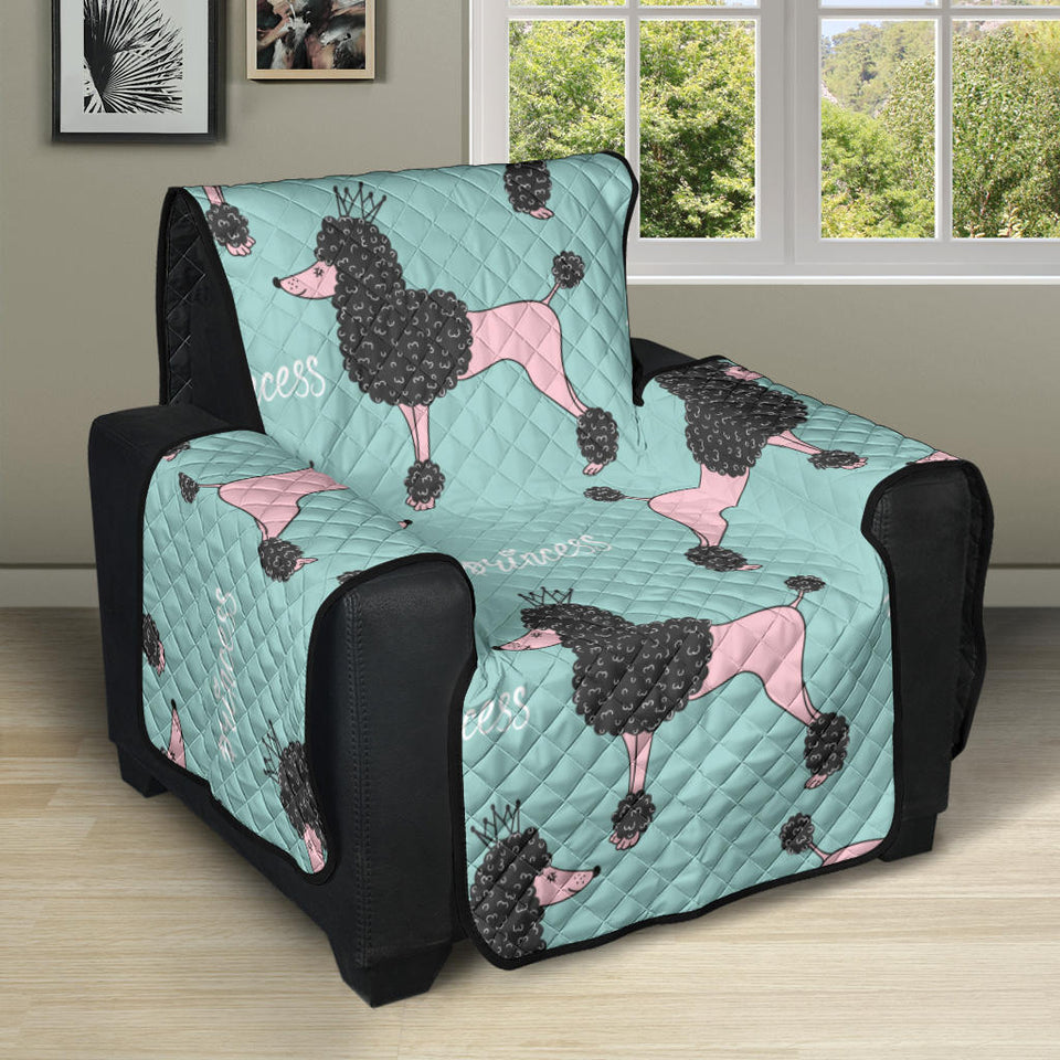 poodle dog green background Recliner Cover Protector
