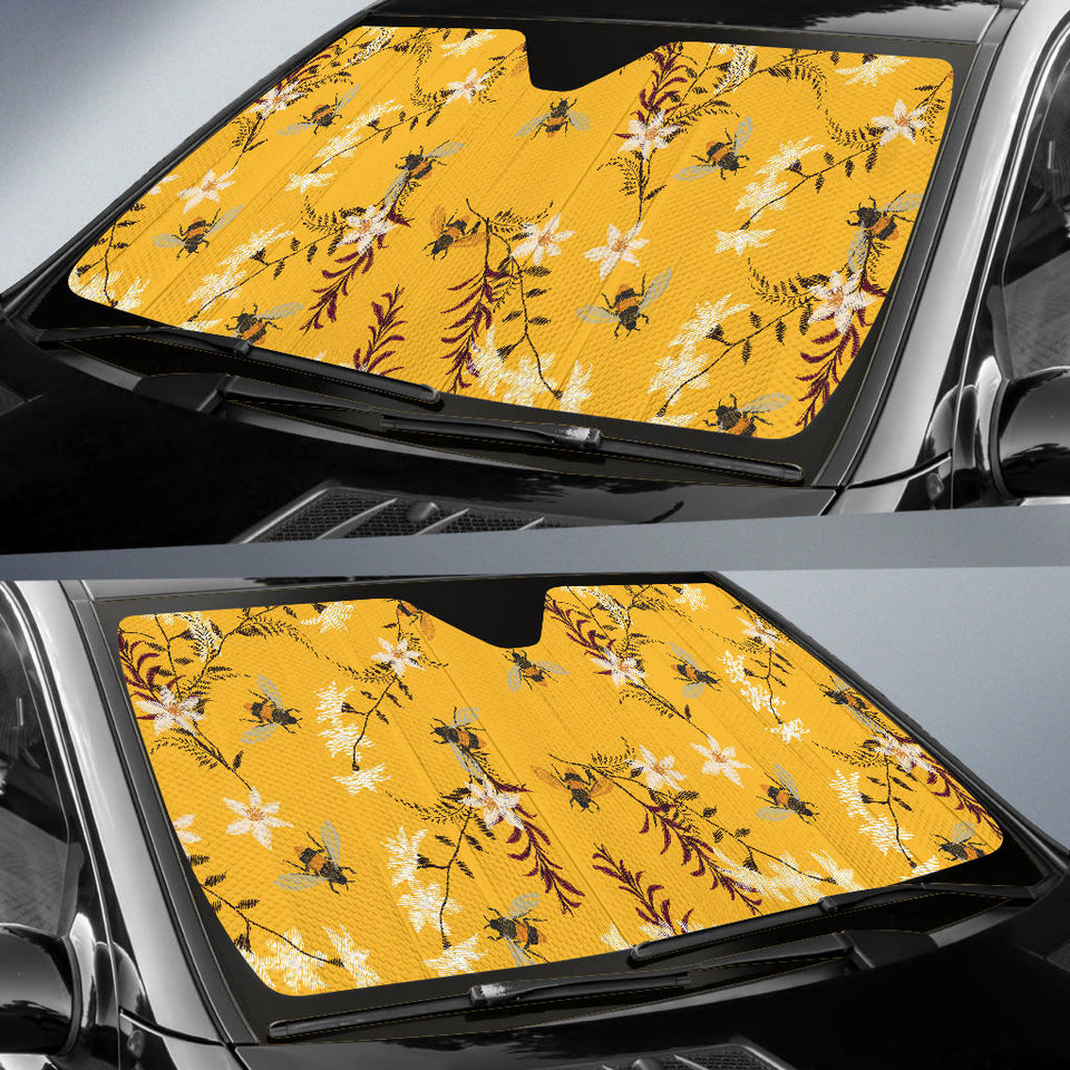 Bee Flower Pattern Car Sun Shade