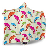 Colorful Chameleon Lizard Pattern Hooded Blanket