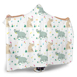 Cute Rhino Pattern Hooded Blanket