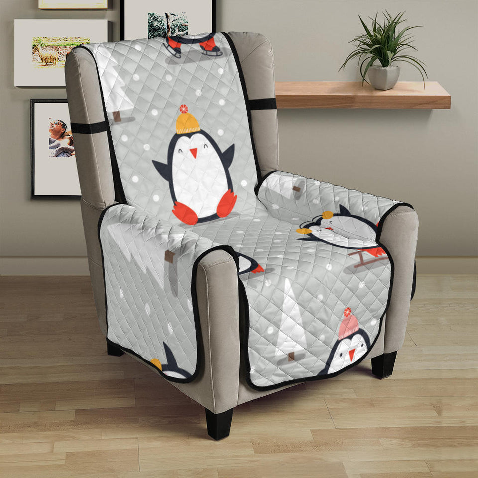 Cute Penguin christmas pattern Chair Cover Protector