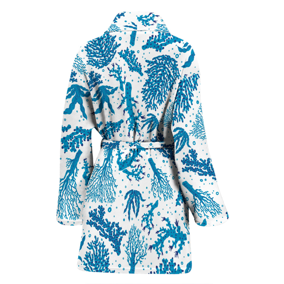Coral Reef Pattern Print Design 01 Women's Bathrobe