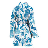 Coral Reef Pattern Print Design 01 Women's Bathrobe