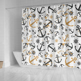 Anchors Rudders Pattern Shower Curtain Fulfilled In US