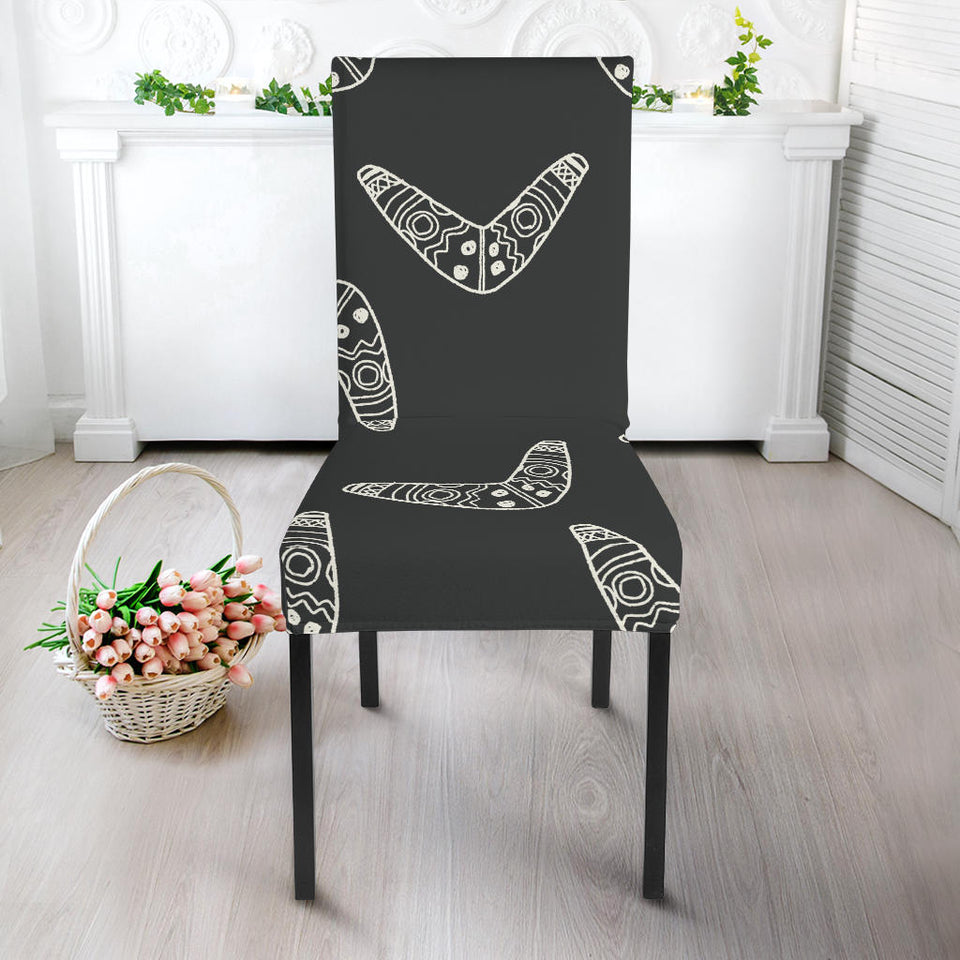Hand Drawn Boomerang Australian Aboriginal Ornament Dining Chair Slipcover