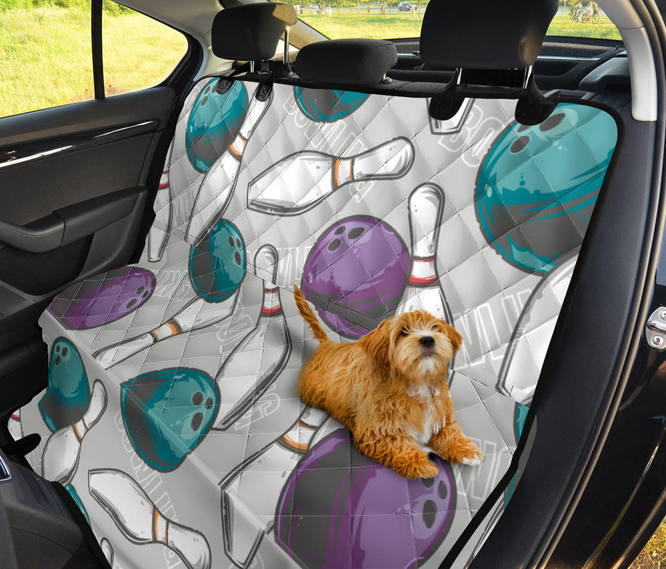 Bowling Ball And Pin Gray Background Dog Car Seat Covers