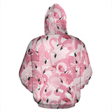 Pink Flamingos Pattern Background Men Women Pullover Hoodie