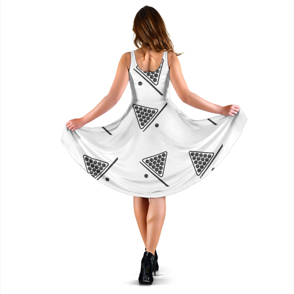 Billiard Ball Pattern Print Design 03 Sleeveless Midi Dress