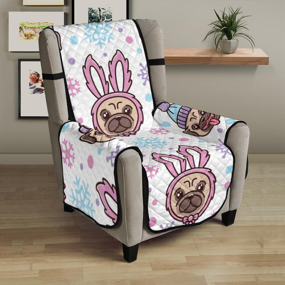 Cute pug hat rabbit costume pattern Chair Cover Protector
