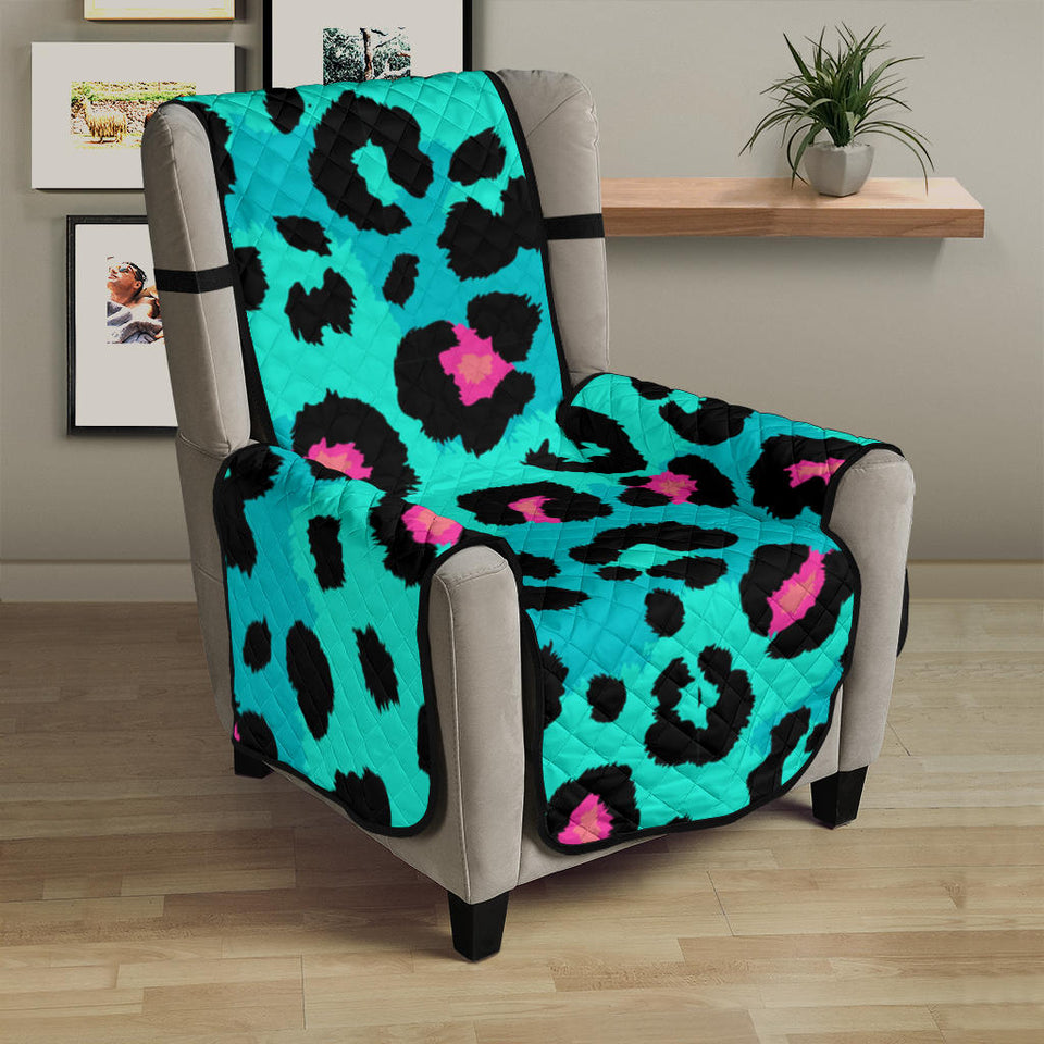 Green leopard skin print pattern Chair Cover Protector