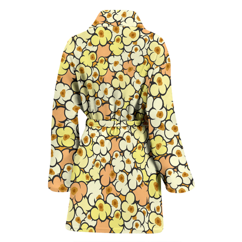 Popcorn Pattern Print Design 03 Women's Bathrobe