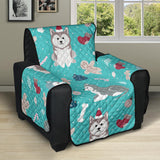 Christmas cute siberian husky puppie pattern Recliner Cover Protector