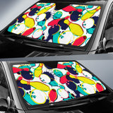 Watercolor Bowling Ball Pins Car Sun Shade
