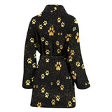 Dog Paws Pattern Print Design 05 Women's Bathrobe