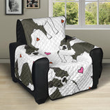 Boston terrier dog hearts vector pattern Recliner Cover Protector