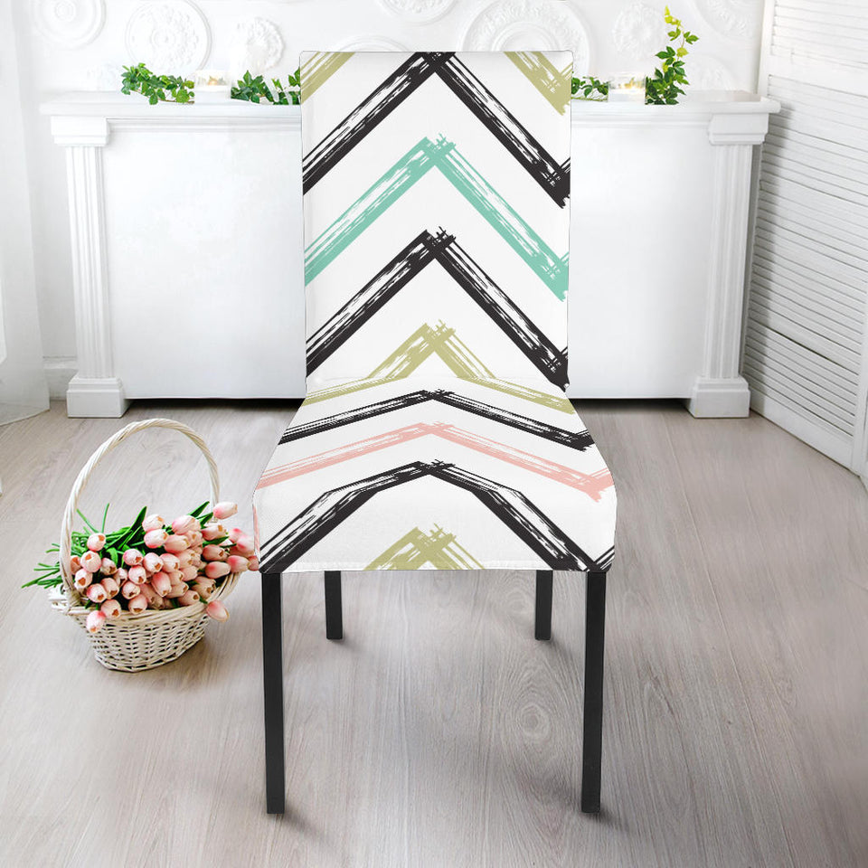 Zigzag  Chevron Paint Pattern Dining Chair Slipcover