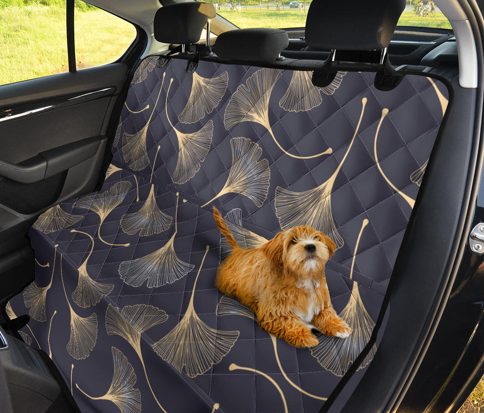 Gold Ginkgo Leaves Dog Car Seat Covers
