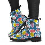 Colorful Mushroom Design Pattern Leather Boots