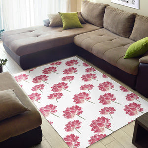 Pink Lotus Waterlily Pattern Area Rug