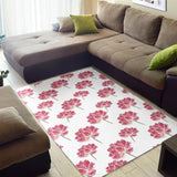 Pink Lotus Waterlily Pattern Area Rug