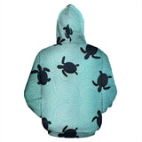Sea Turtle With Blue Ocean Backgroud Zip Up Hoodie