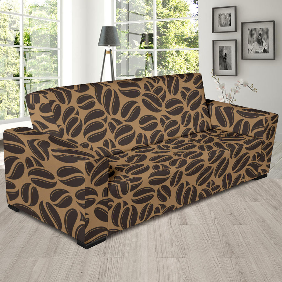 Coffee Bean On Brown Background Sofa Slipcover