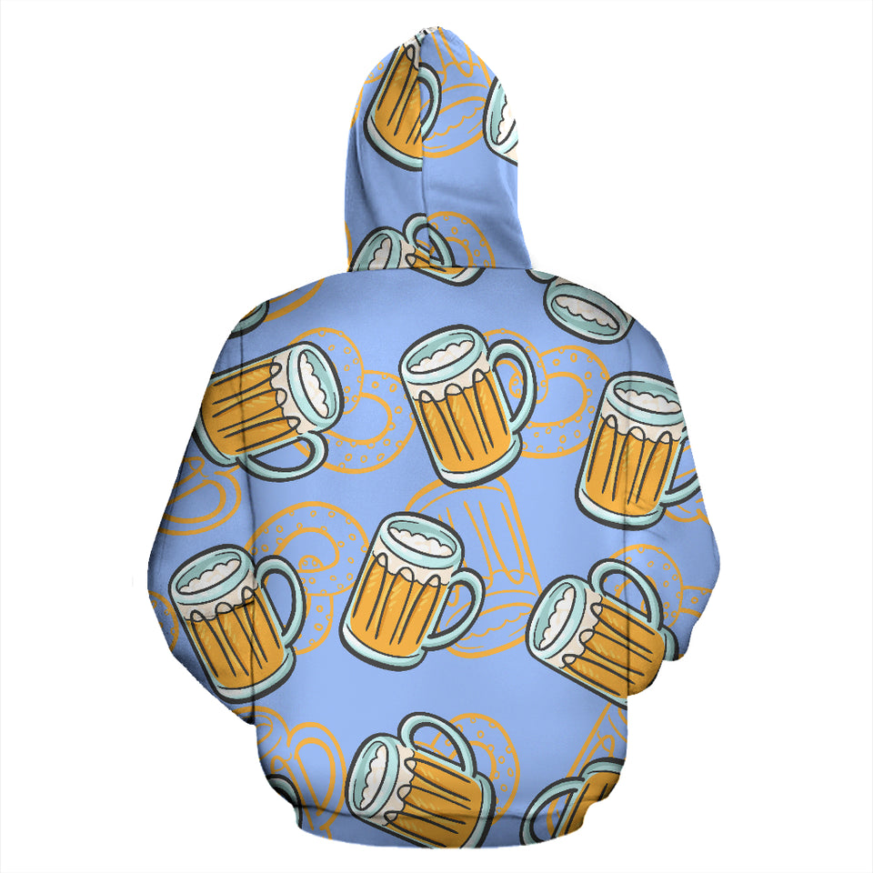 Beer Pattern Zip Up Hoodie