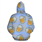 Beer Pattern Zip Up Hoodie