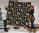 Raccoon Watermelon Pattern Premium Quilt