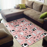Cows Milk Product Pink Background Area Rug