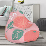 Grapefruit Leaves Flower Pink Background Bean Bag Cover