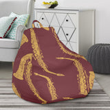 Hand Drawn Gold Saxophone Red Background  Bean Bag Cover