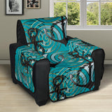 Anchor nautical green background Recliner Cover Protector