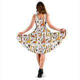 Giraffe Pattern Print Design 04 Sleeveless Midi Dress