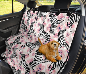 Zebra Pink Flower Background Dog Car Seat Covers