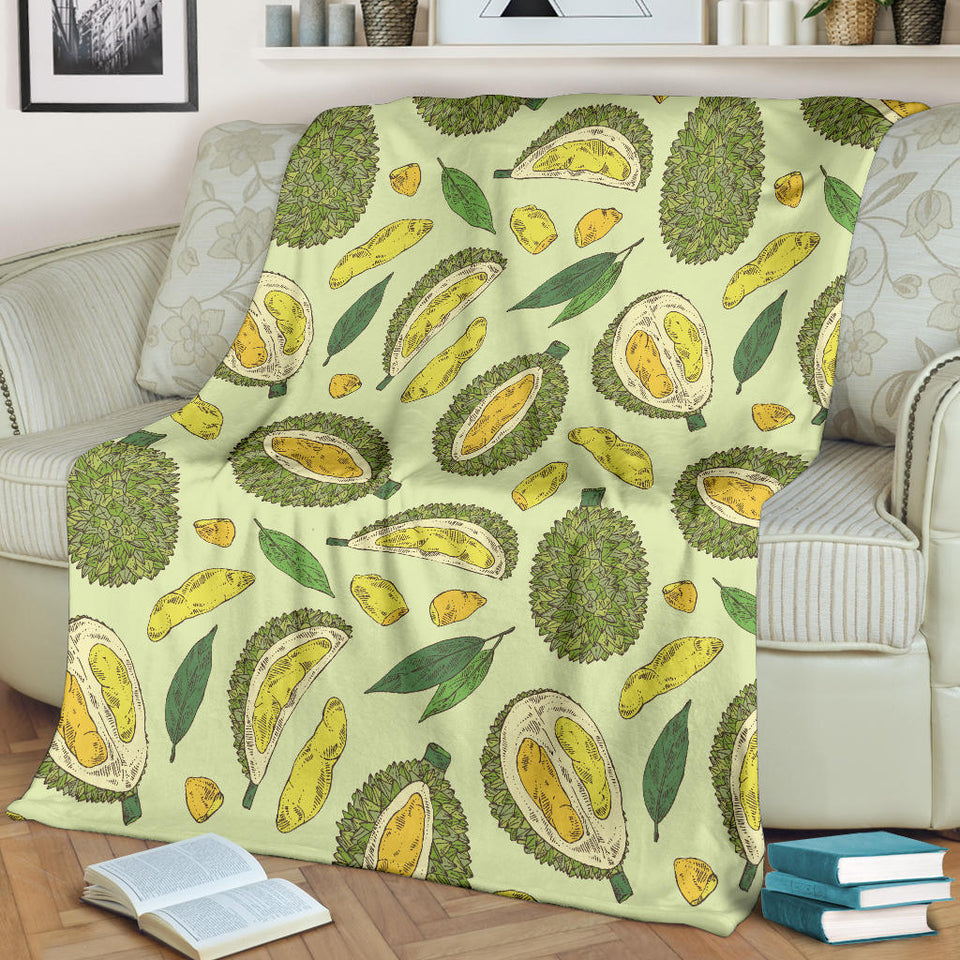 Durian Leaves Pattern Background Premium Blanket
