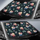 Cute Sloths Sleeping Christmas Ball Santa Hat Pattern Car Sun Shade