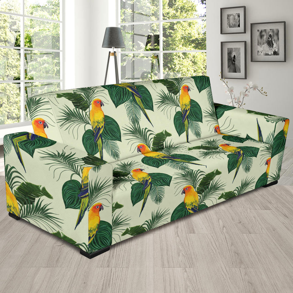Beautiful Parrot Palm Leaves Pattern Sofa Slipcover