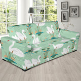 White Swan Lake Pattern Sofa Slipcover
