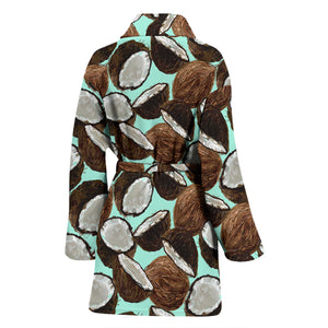 Coconut Pattern Print Design 03 Women's Bathrobe