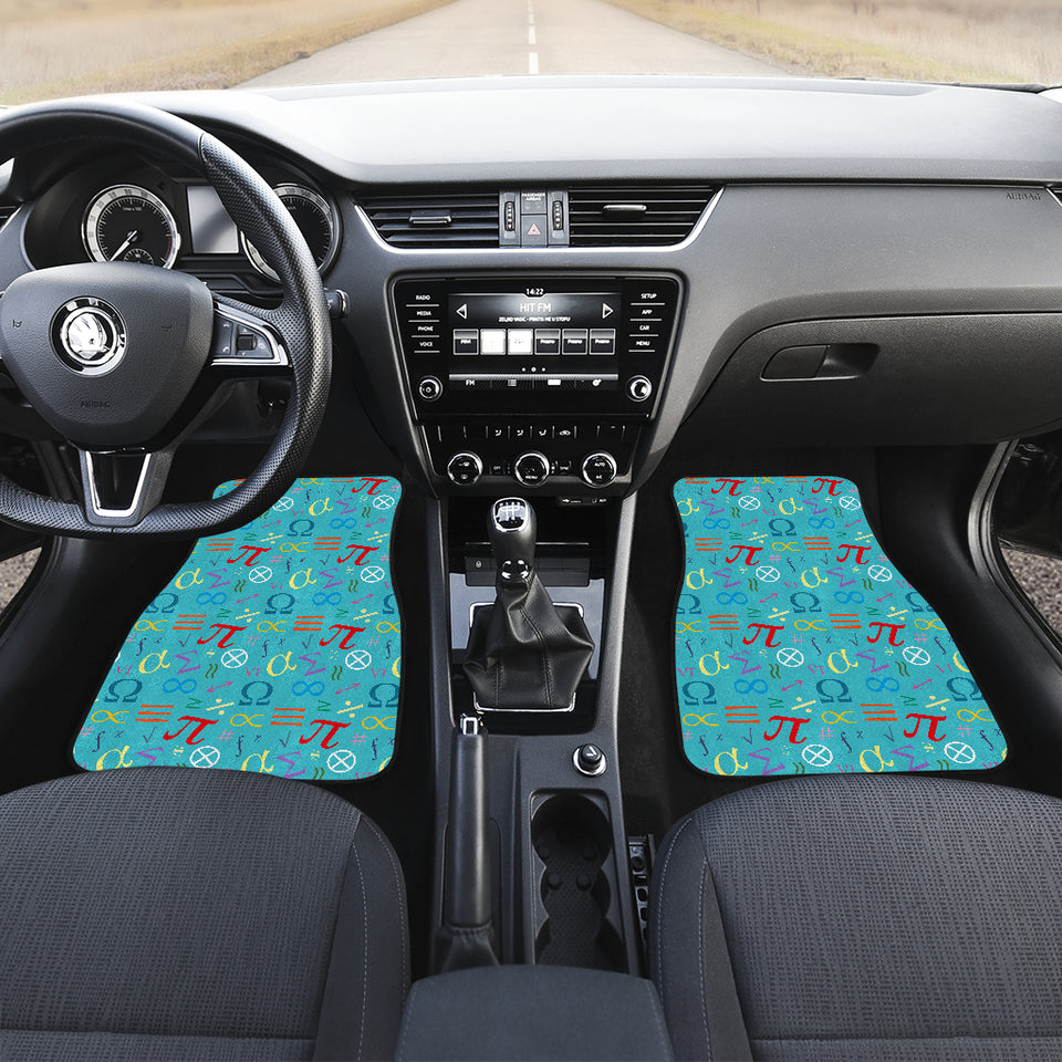 Math Pattern Print Design 02 Front and Back Car Mats