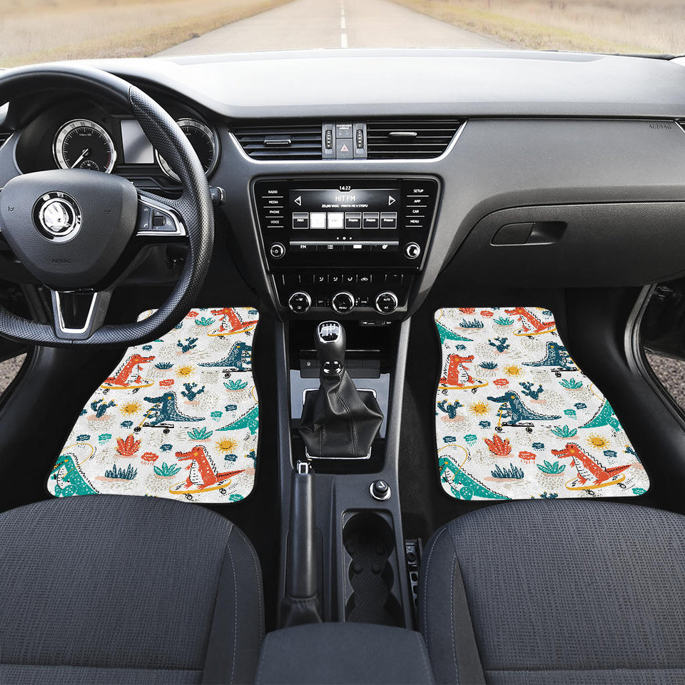 Cute Crocodile Pattern Front And Back Car Mats