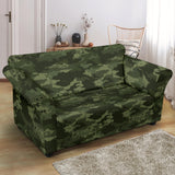 Digital Green Camo Camouflage Pattern Loveseat Couch Slipcover