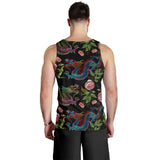 Dragons flower pattern Men Tank Top