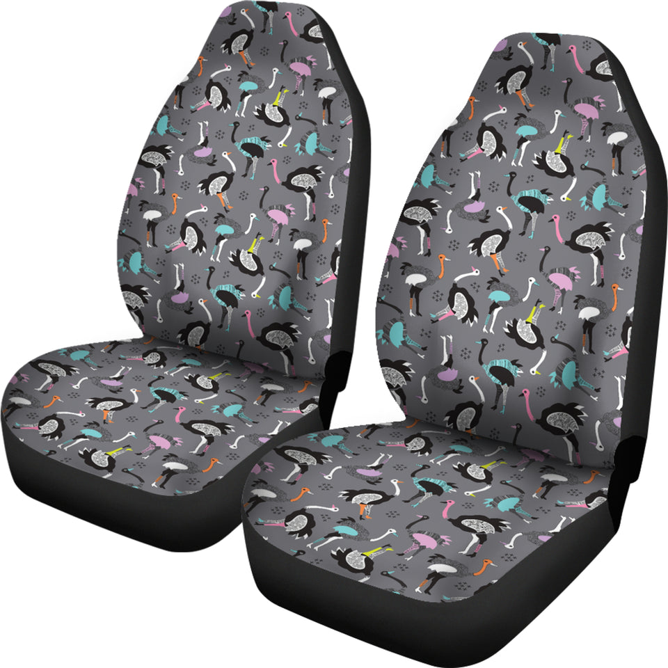 Ostrich Pattern Print Design 01 Universal Fit Car Seat Covers