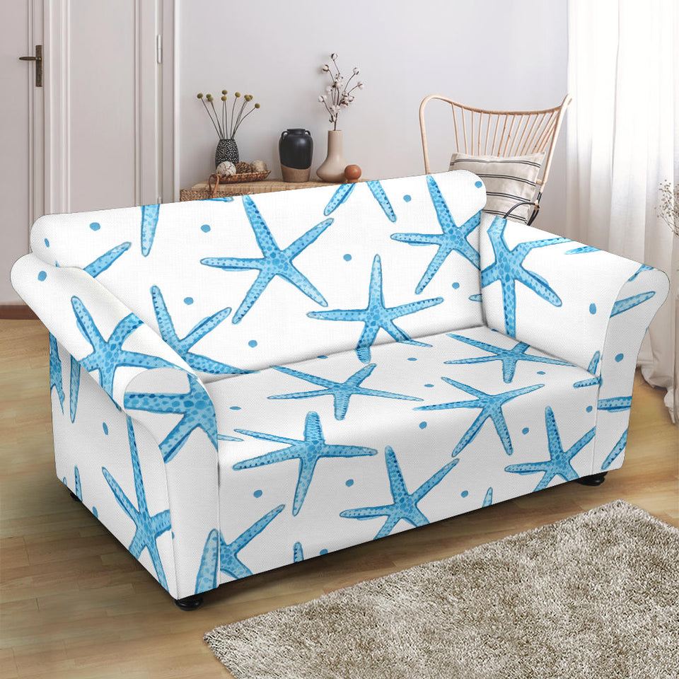 Watercolor Starfish Pattern Loveseat Couch Slipcover