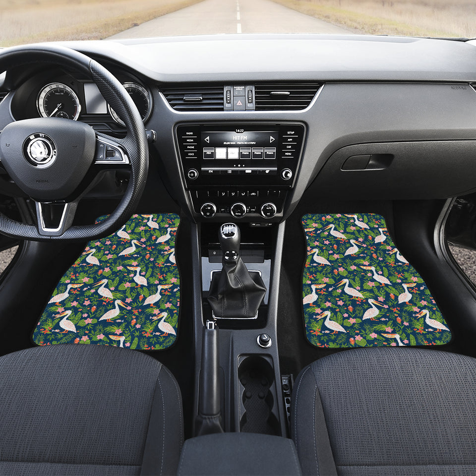 Pelican Pattern Print Design 05 Front and Back Car Mats