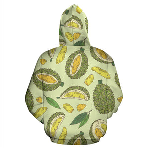 Durian Leaves Pattern Background Zip Up Hoodie
